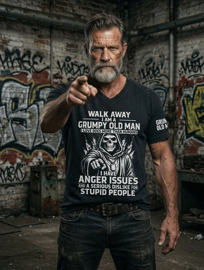 Pánské drsný muž tištěné vintage módy volné krátké rukávy tshirt