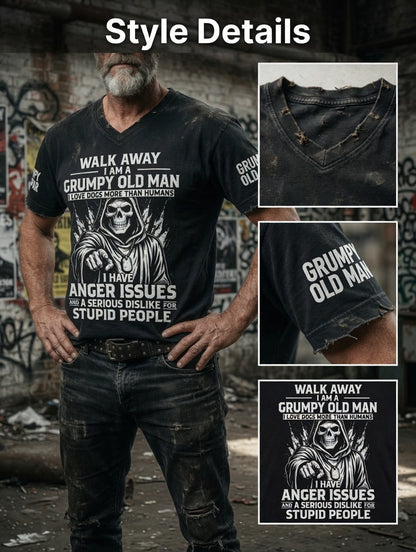 Pánské drsný muž tištěné vintage módy volné krátké rukávy tshirt