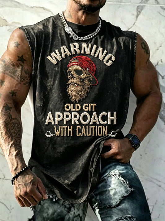 Men casual old fuckers club printed tank top