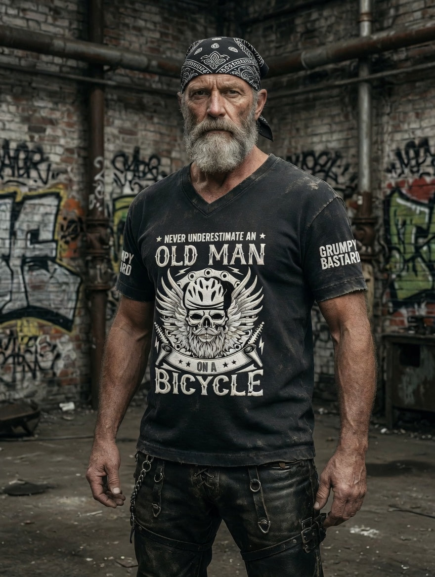 Men old fuckers club printed vintage fashion loose short sleeve tshirt