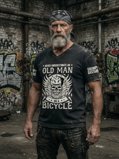 Men old fuckers club printed vintage fashion loose short sleeve tshirt