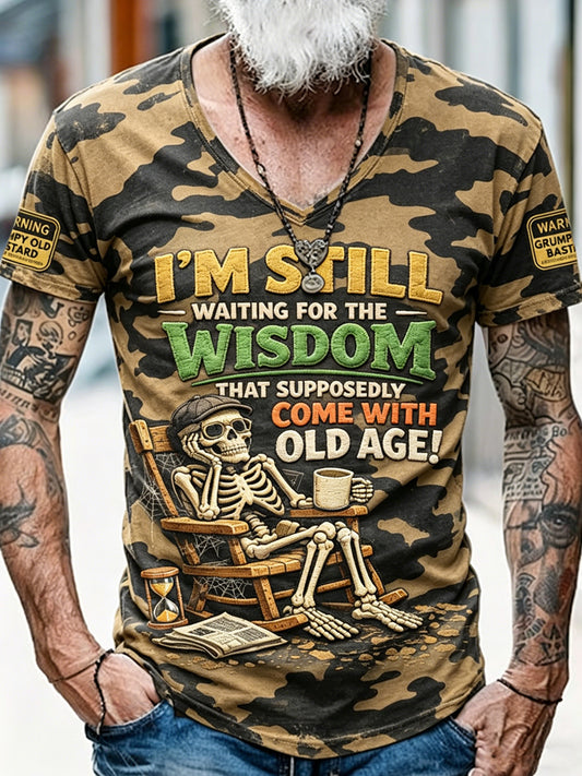 Men old fuckers club printed vintage fashion loose short sleeve tshirt