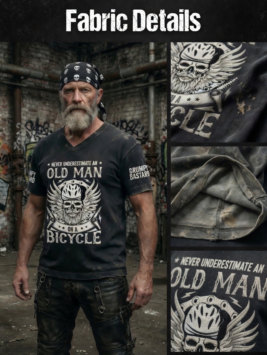 Men old fuckers club printed vintage fashion loose short sleeve tshirt