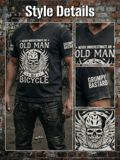 Men old fuckers club printed vintage fashion loose short sleeve tshirt