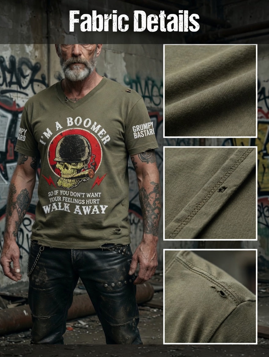 Men old fuckers club printed vintage fashion loose short sleeve tshirt
