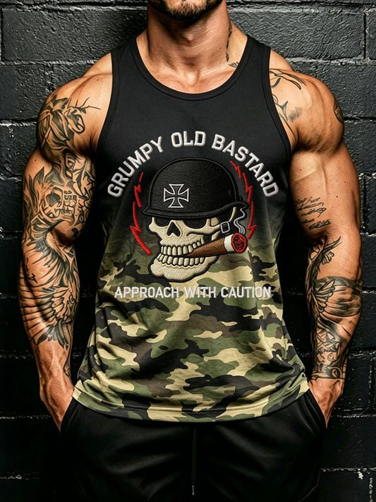 Pánské drsný starý bastard přístup s opatrností camo vesty