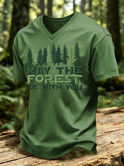 Muži mohou být v lese s vámi vytištěné tshirt v krku