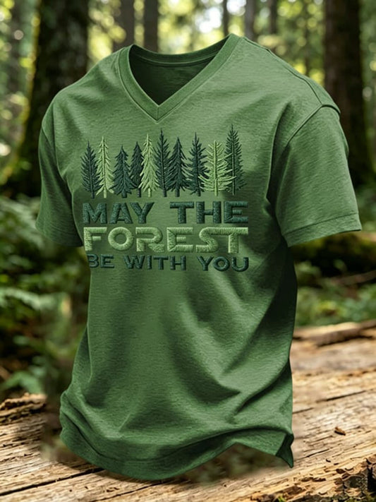 Muži mohou být v lese s vámi vytištěné tshirt v krku