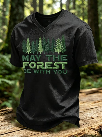 Muži mohou být v lese s vámi vytištěné tshirt v krku