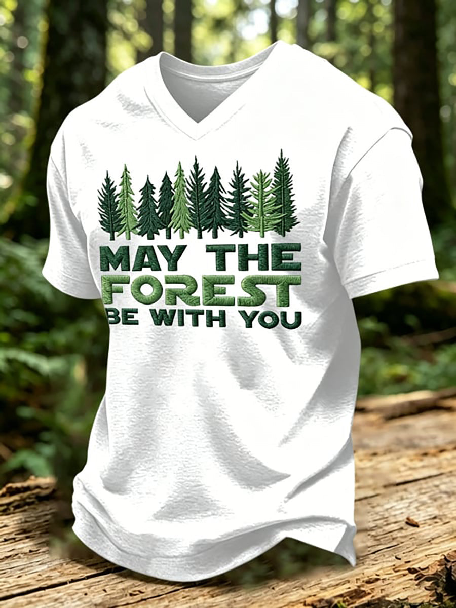 Muži mohou být v lese s vámi vytištěné tshirt v krku