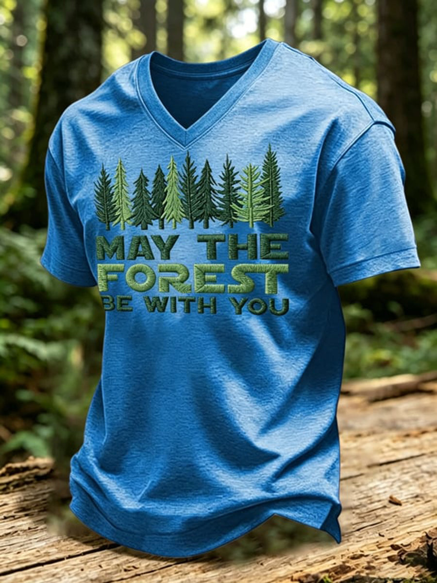 Muži mohou být v lese s vámi vytištěné tshirt v krku