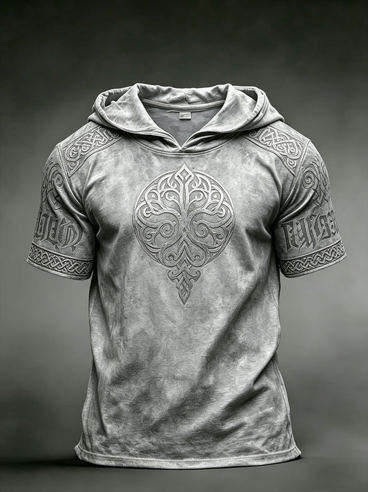 Pánské hoodie s krátkými rukávy s vikingskou tematikou
