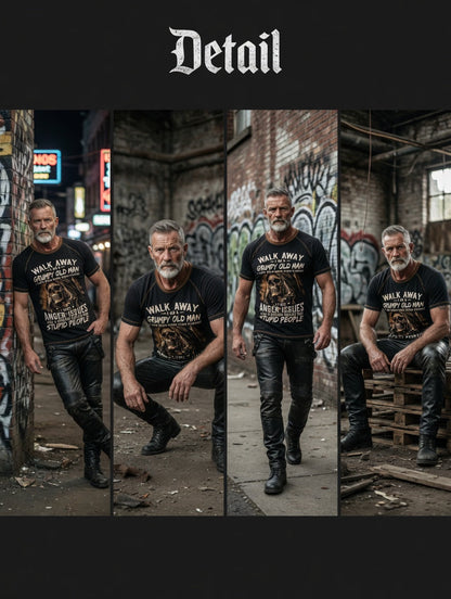 Men old fuckers club printed vintage fashion loose short sleeve tshirt